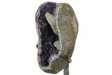 Amethyst Geode Section on Metal Stand - Deep Purple Crystals #171819-6